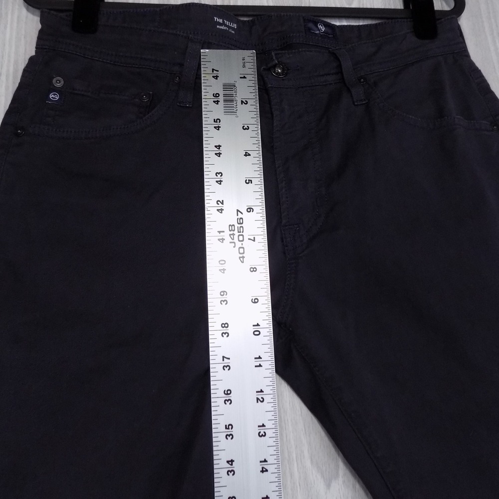 AG Adriano Goldschmied The Tellis Pants Mens 34R Navy Blue Modern Slim EUC - Picture 4 of 9